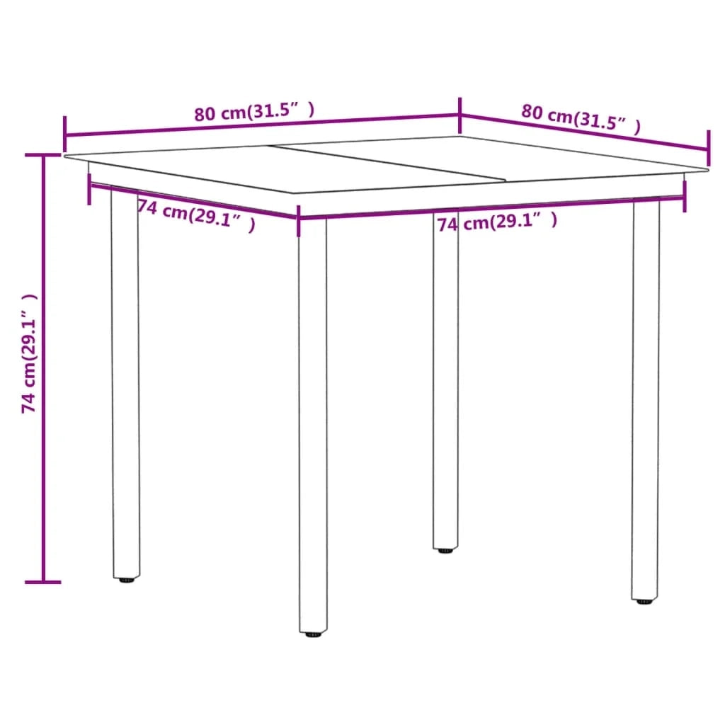 Set da pranzo da giardino 5 pz rovere 02_0013767