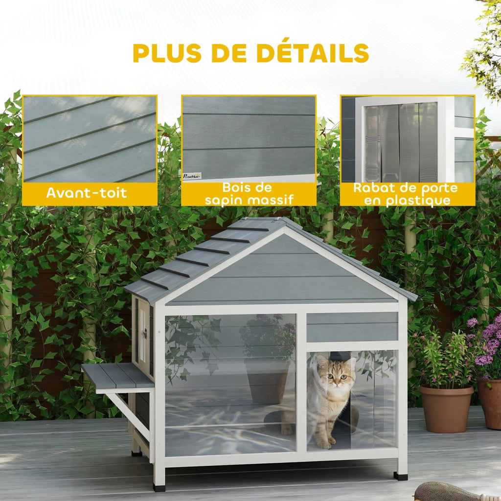 Casetta per Gatto Esterno ¨C zephmum ¨C Grigio 101x72.5x81cm