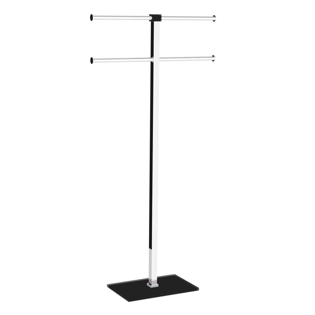 Piantana portasciugamani acciaio inox e resine termoplastiche serie Rainbow Gedy RA31 Nero Trasparente
