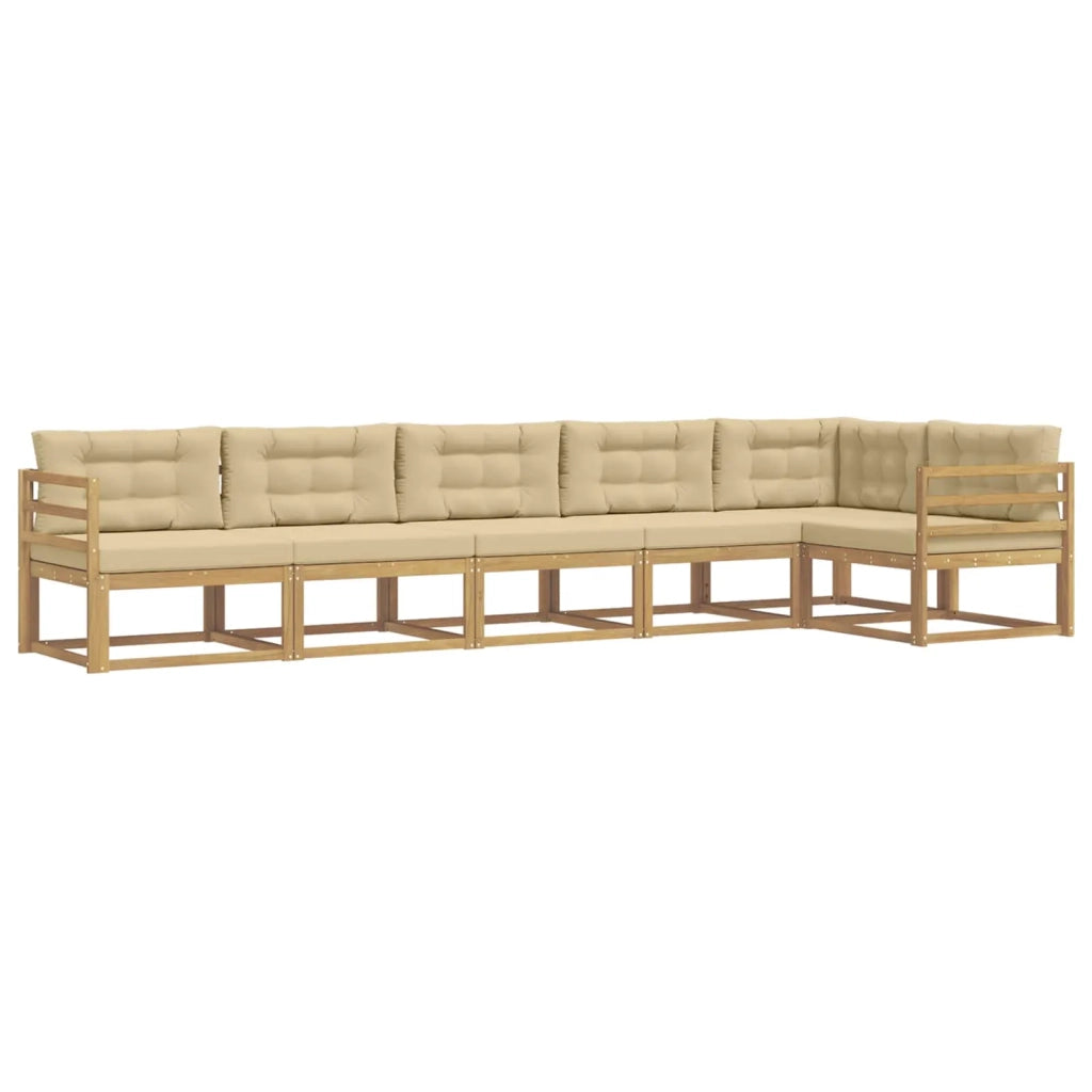 Set di divani da esterno 4 pz Bianco e Beige Poliestere 3386502