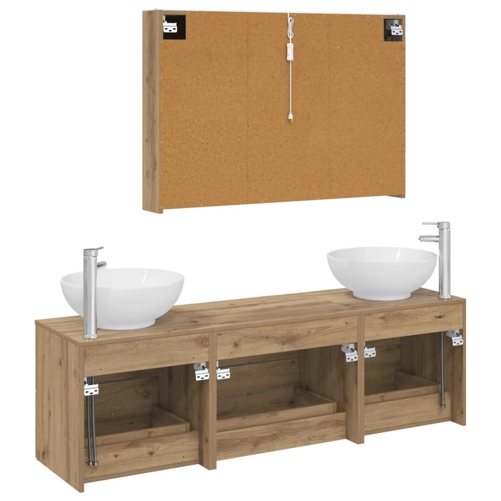Set di mobili per il bagno 4 pcs Rovere Artigianale 3406950
