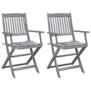 Sedie da Giardino Pieghevoli 2pz con Cuscini in Massello Acacia cod mxl 6328