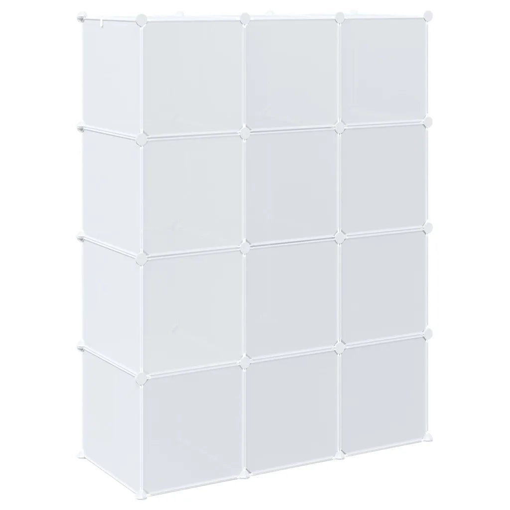 vidaXL Organizzatore Portaoggetti con 12 Cubi e Aste per Appendere PP