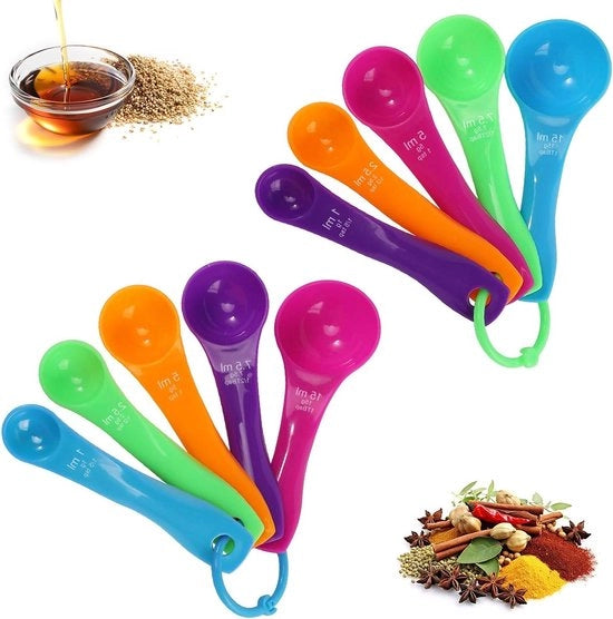 Set di Lepeli per Misurare 10 pezzi | Lepeli Colorati per Cucinare e Frittare | Set di Lepeli per Grammi con Diverse Capacità | Lepeli Portionati per Liquidi e Solidi