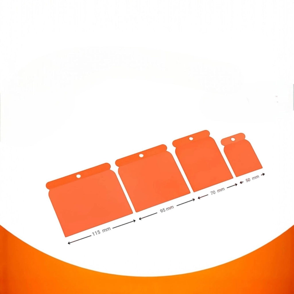 Set 4 spatole Giapponesi raschietto in plastica 48-73-97-116mm Art.9364400
