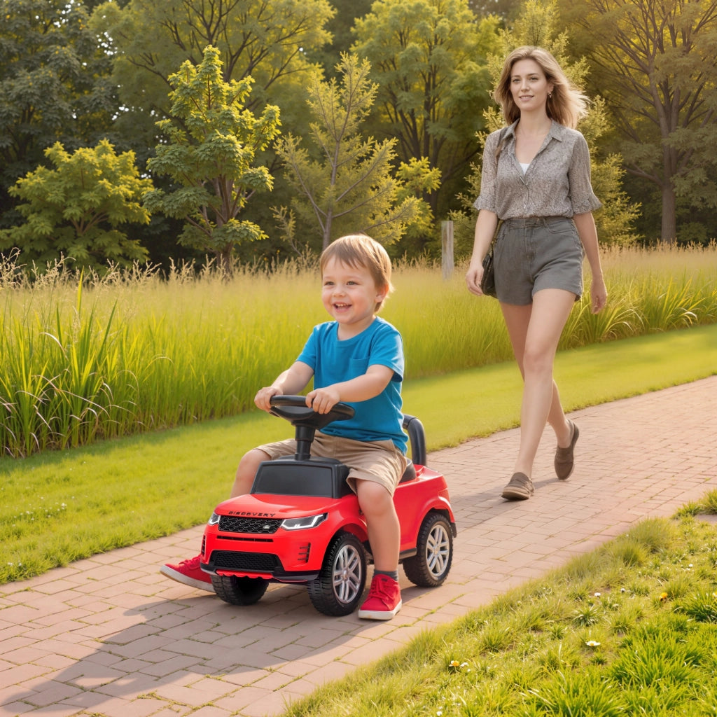 Macchina Cavalcabile per Bambini 65,5x28x42 cm Licenza Land Rover con Clacson e Spazio Portaoggetti Rosso