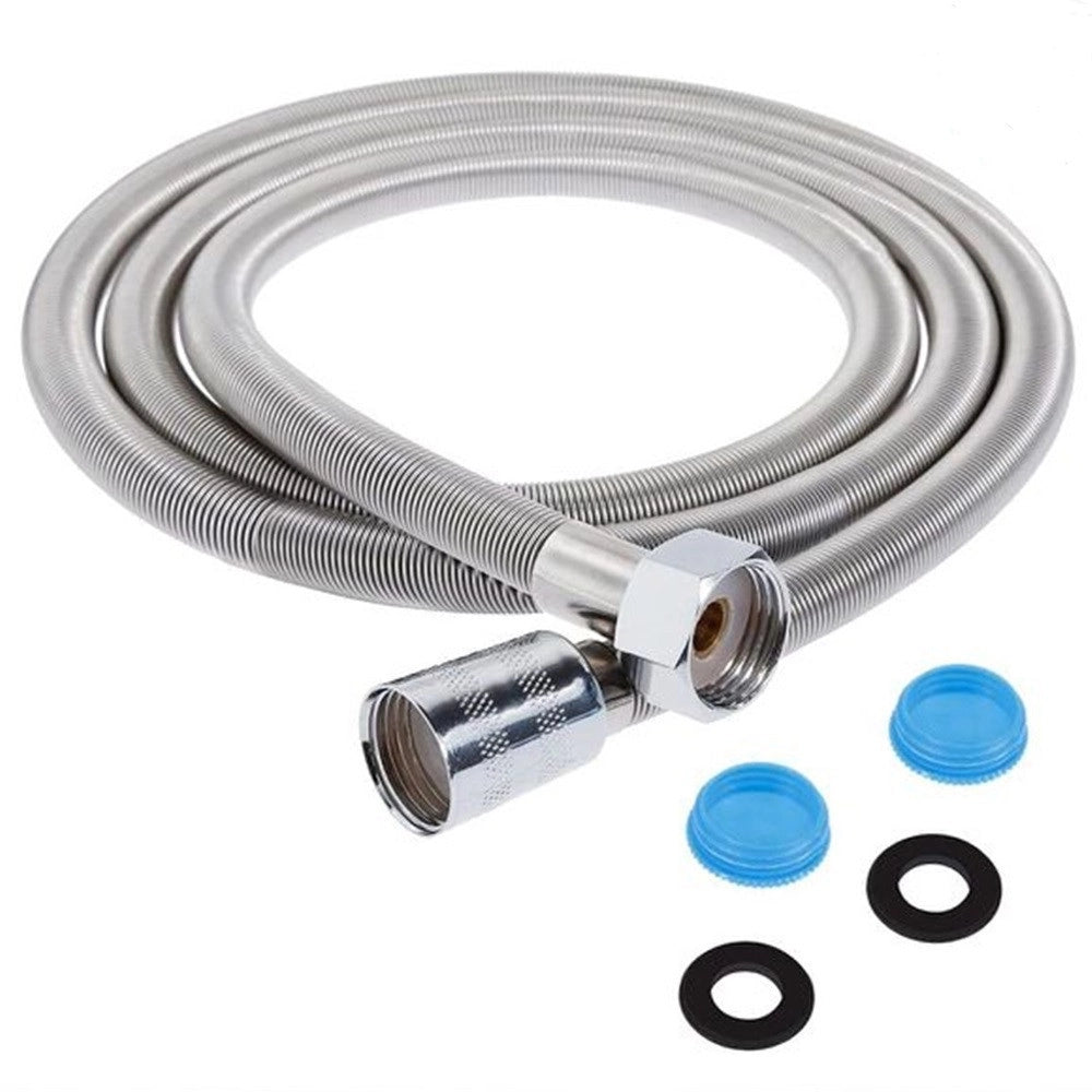 Trade Shop - Tubo Flessibile Doccia Soffione Doccino Vasca Bagno 1.8mt Antipiega Acciaio Cromato 69228 -