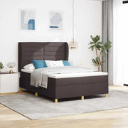 Letto a molle con materasso Marrone Scuro 200 x 160 cm Tessuto 3340700