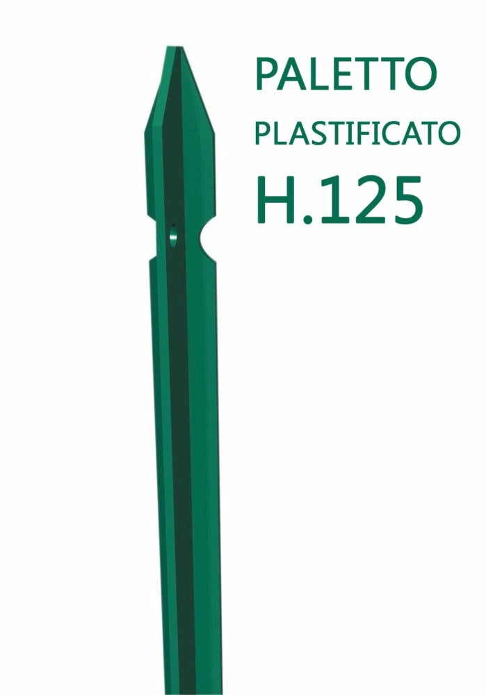 10pz paletto plastificato per recinzioni sezione a t mm 30x30x3 h125 cm verde cod:ferx.4168
