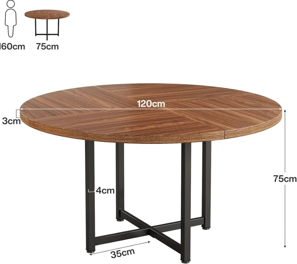 Tavolo da pranzo rotondo stile industriale Ø 120 cm