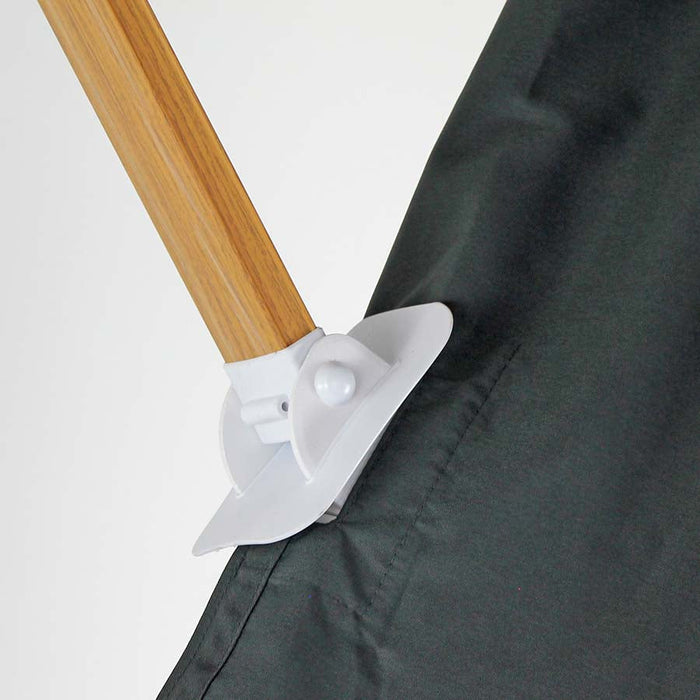 Ombrellone da Giardino Decentrato 4x4m Roma Wood nero