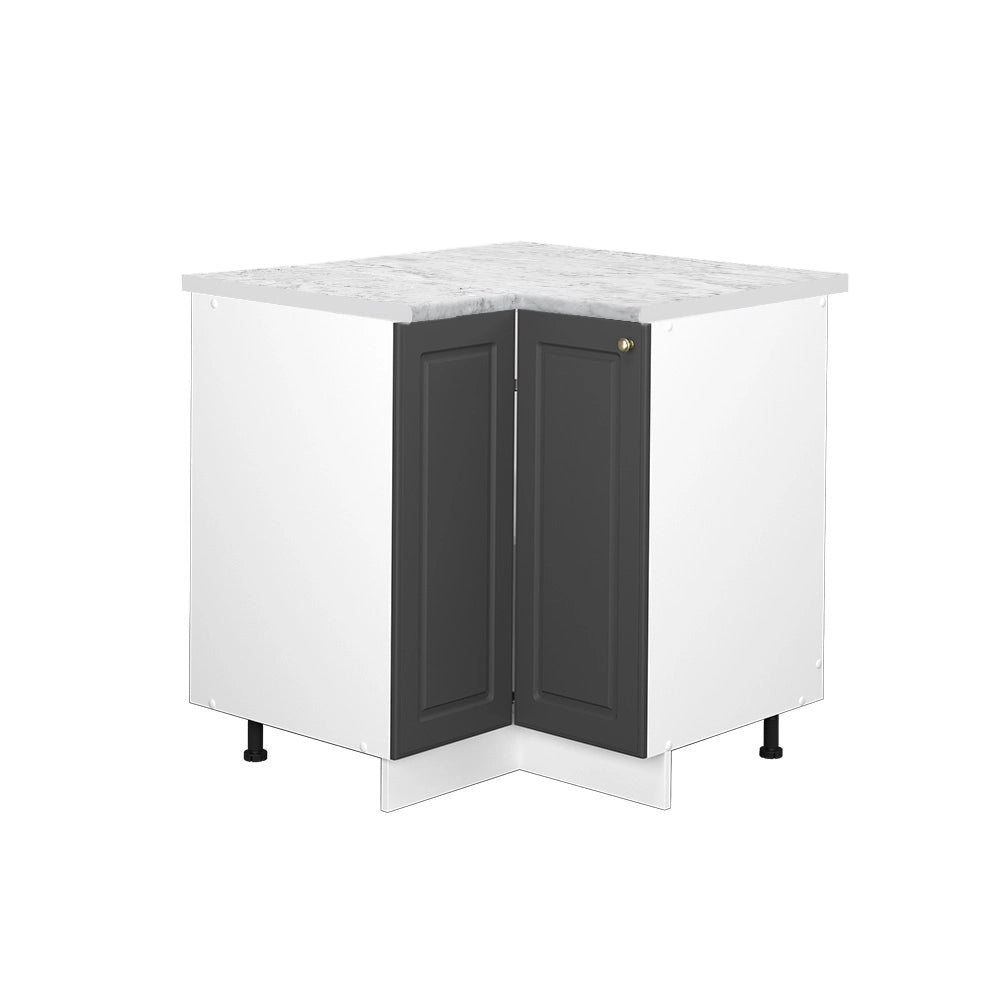 Mobile ad angolo cucina Fame-Line Antracite-oro/Bianco 80.5 cm, PL Marmo Vicco