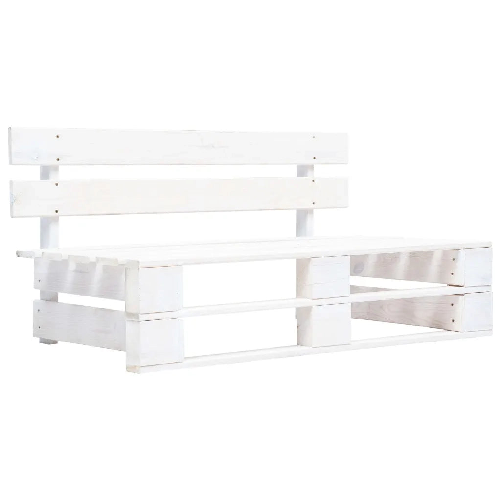 Divano Centrale da Giardino Pallet-Sofa Modulare-Divanetto da esterno Legno Pino Impregnato Bianco 622409