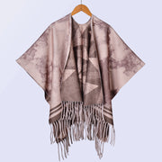 Nuovo scialle double face spesso, stile retr¨°, ampia cappa da donna.