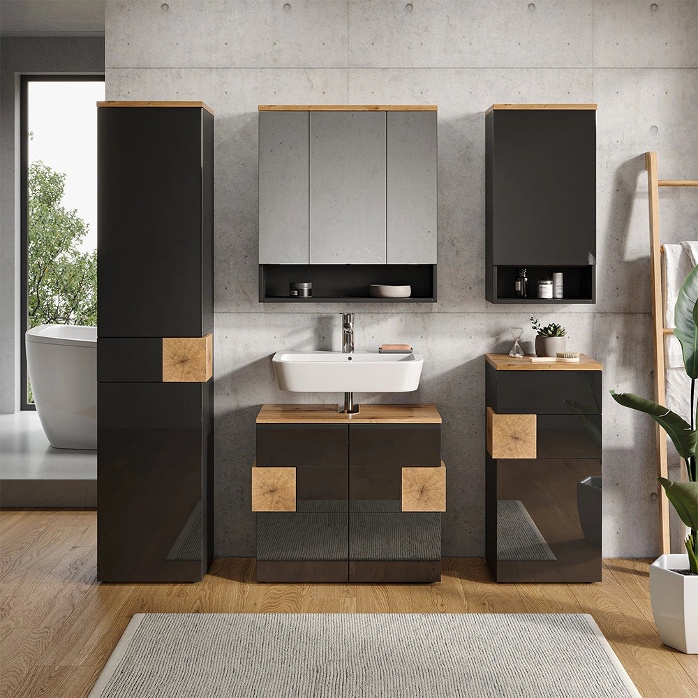 Vicco Set mobili bagno Antracite 3 parti