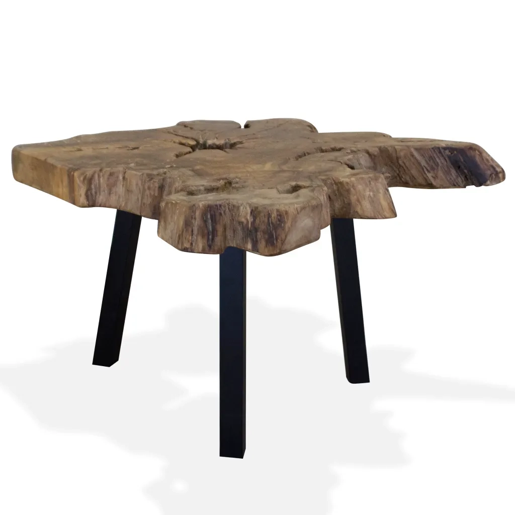 Tavolino da CaffÃ¨ in Autentico Legno di Teak 80x70x38 cm