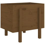 Fioriera rialzata per piante fiori terrazza giardino 62 x 50 x 57 cm legno massello di pino marrone 02_0037763