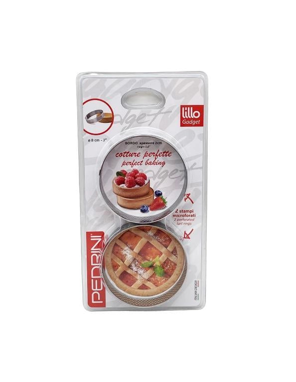 Set 2 Stampi Anello Microforato in Acciaio Inox Pasta Frolla 8 cm