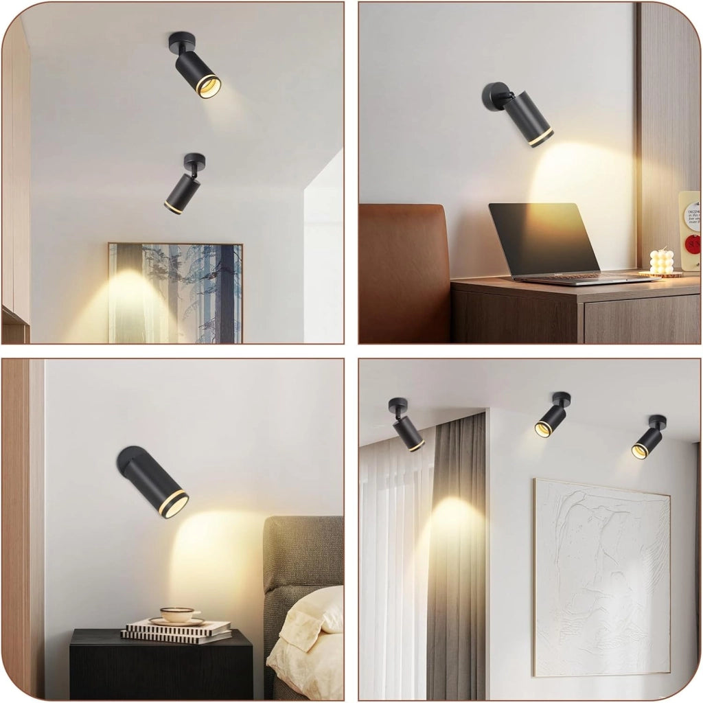 ZMH Faretto da soffitto Nero 1 Lampada Moderno GU10 Orientabile per Interni per Corridoio Soggiorno Senza Lampadina