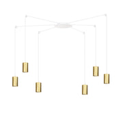 Lampadario Emibig Traker 6 luci GU10 bianco oro metallo