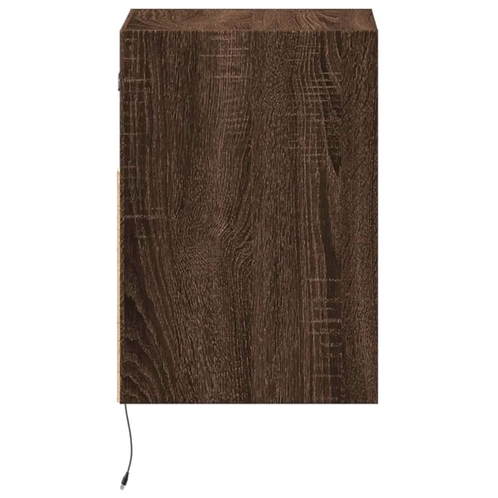 Mobile TV multimediale mensola TV credenza mobile TV parete attrezzata per sala da pranzo soggiorno camera da letto con luci LED rovere 41 x 31 x 45 cm marrone 02_0027951