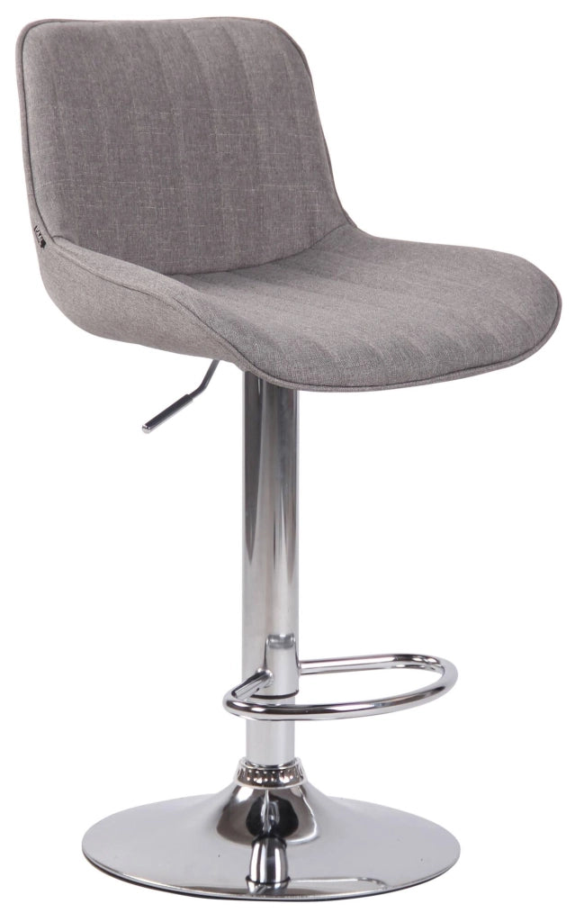 Set di 2 sgabelli da bar Lentini in tessuto grigio,cromo