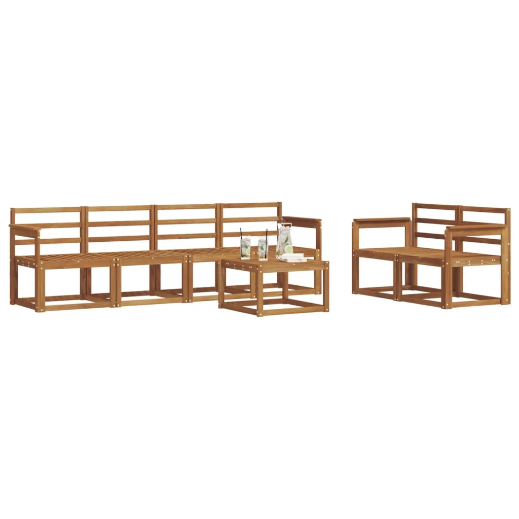 Set di divani da esterno 7 pcs Naturale