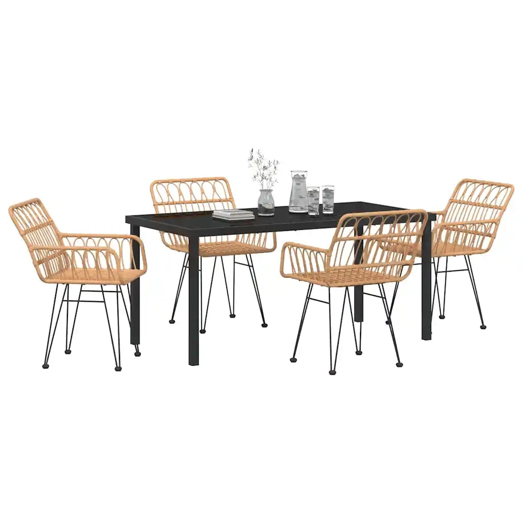 Set da Pranzo per Giardino 5 pcs Marrone 3379180