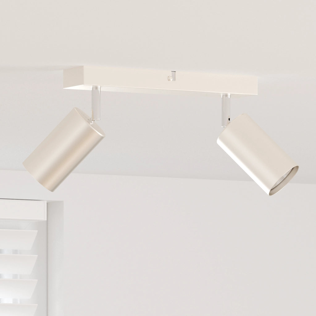 Faretto da soffitto 2 vie regolabili nichel spazzolato GU10