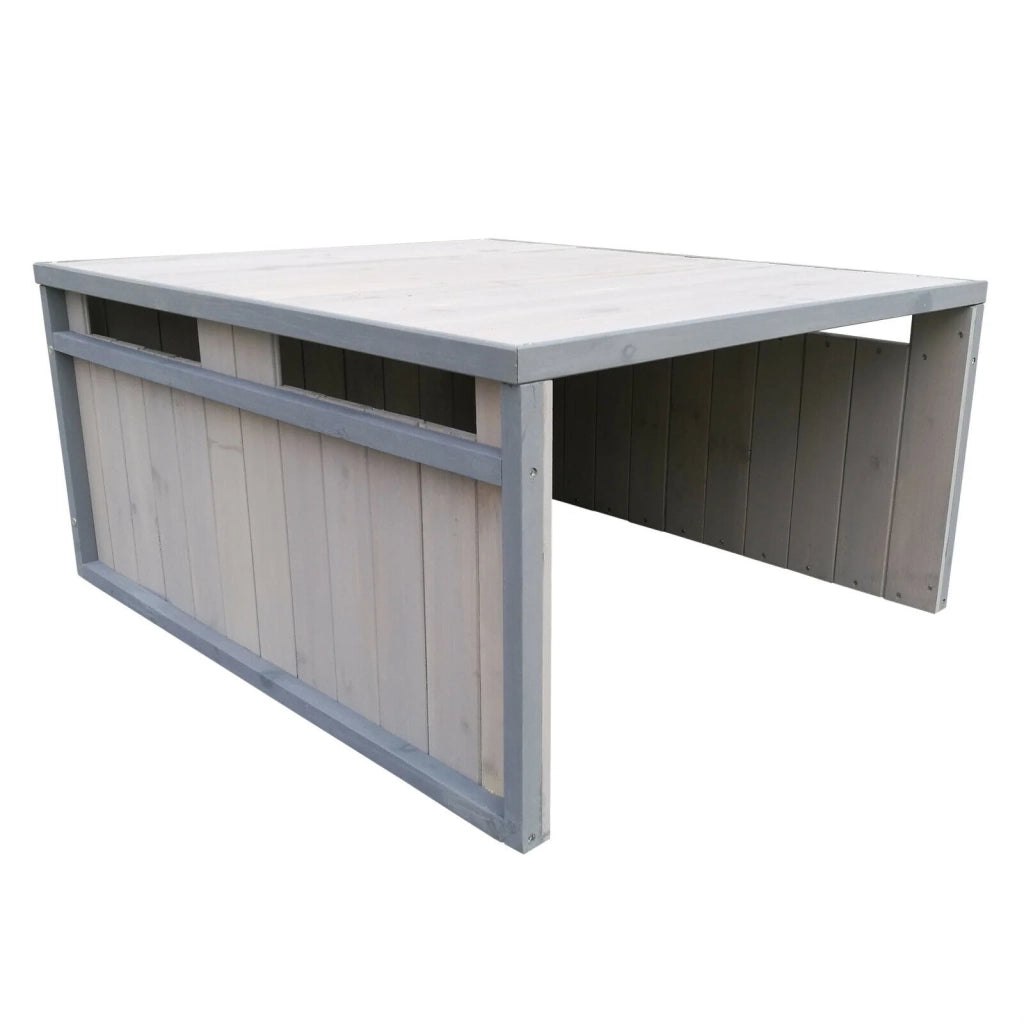 Garage robot rasaerba con tetto spiovente riparo in legno massello 80 cm grigio 16_0001231