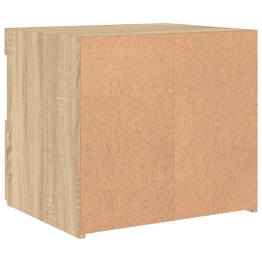 Comodino | Armadio da Notte | Mobiletto da notte con Luci LED Rovere Sonoma 50x40x45 cm