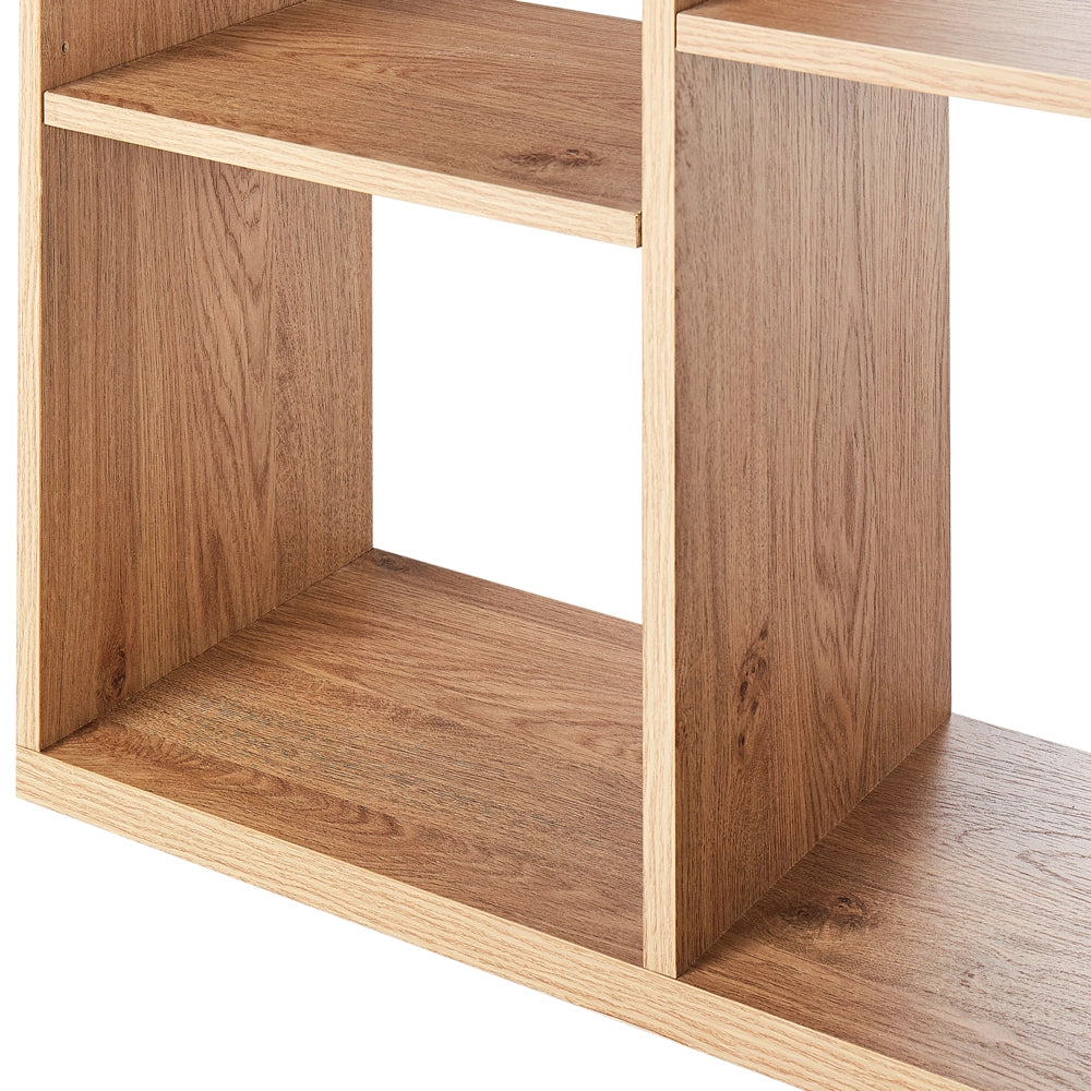 Libreria a 5 piani in particelle di legno nero con legno chiaro 99 x 26 x 175 cm Unità di scaffalatura Unità di visualizzazione di stoccaggio Armadio Soggiorno Camera da letto Moderno Minimalista