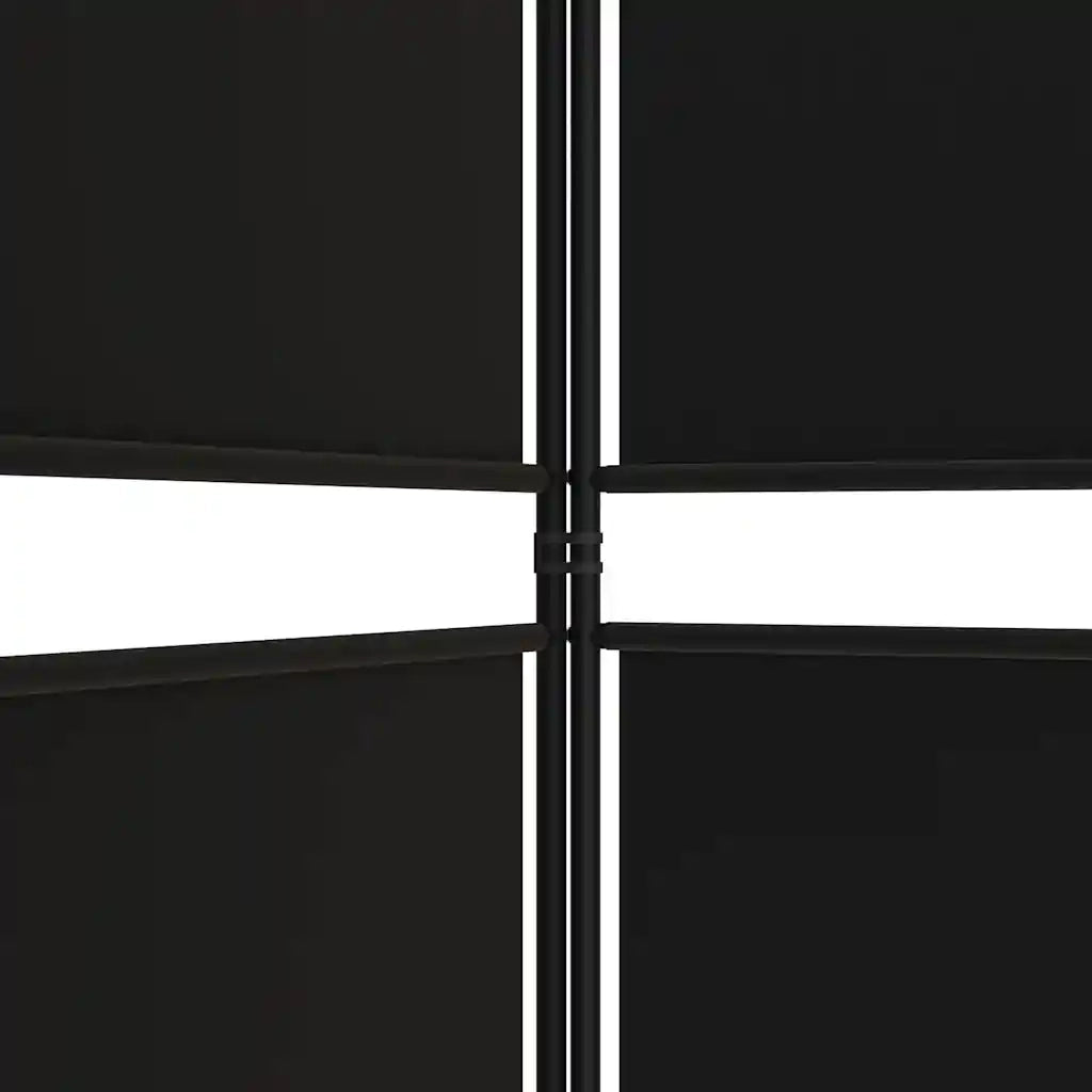 Divisorio Ambienti | Divider per stanze | Paravento a 5 Pannelli Nero 250x180 cm in Tessuto