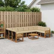 Set di divani da esterno con cuscino 11 pcs Naturale e Beige