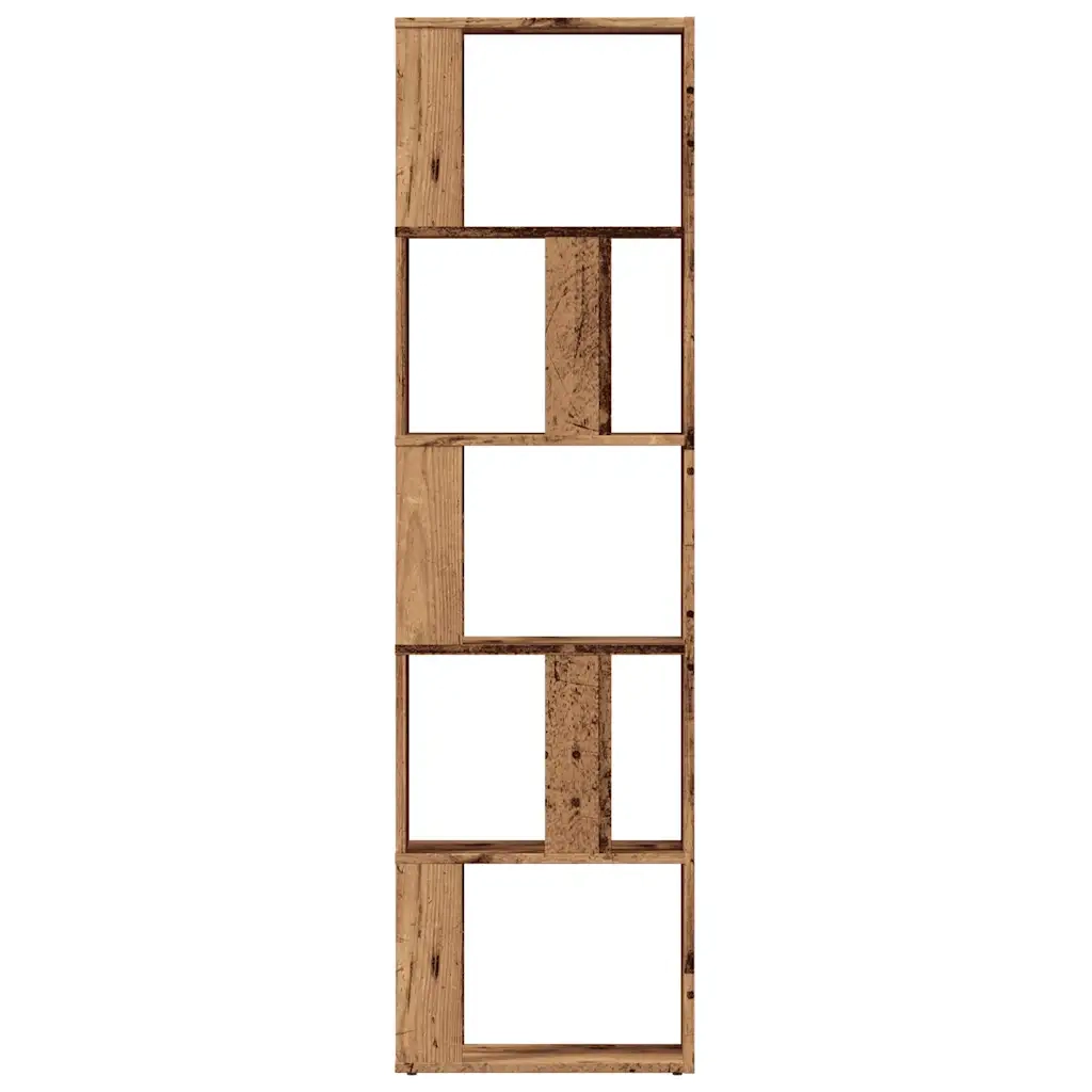 Libreria-Scaffale per Libri-Mobile di Stoccaggio Legno Antico 45x24x159 cm in Legno Multistrato
