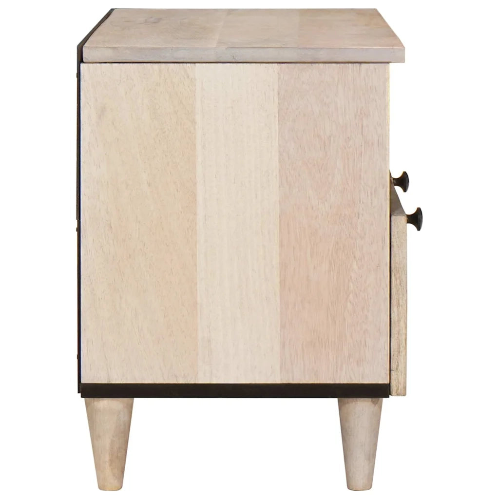 vidaXL Mobile TV Bianco 70 x 33 x 46 cm legno massello di mango