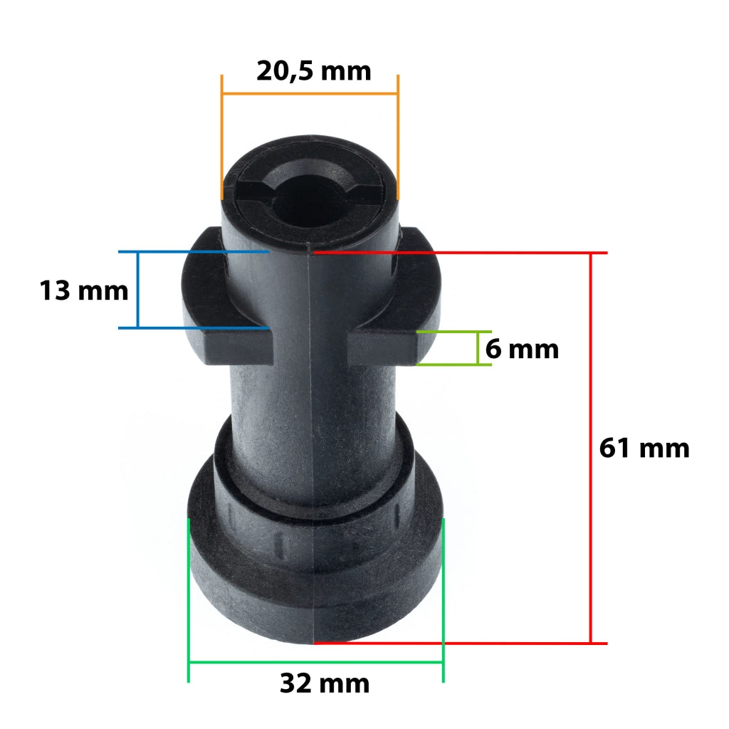 Adattatore M22 per Accessori con Attacco Rapido 1/4" compatibile con Idropulitrici Kärcher K – ABS e Alluminio, 160 Bar