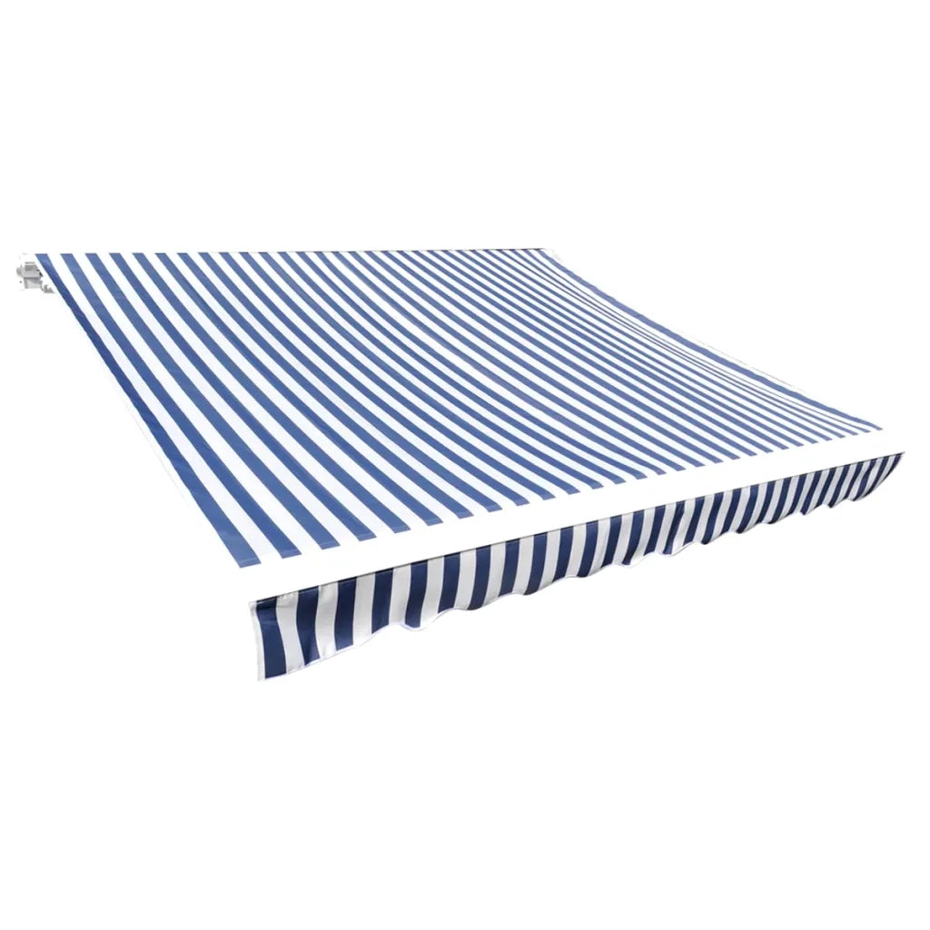 Tenda Parasole in Tela Blu e Bianco 4 x 3m (Telaio non Incluso)