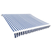 Tenda Parasole in Tela Blu e Bianco 4 x 3m (Telaio non Incluso)