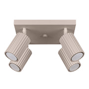 Plafoniera taupe quadrata 25cm 4 spot GU10 Gravio Pure Lume
