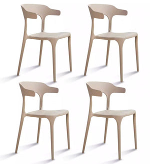 Set 4 Sedie Impilabili 50x75,5x52 cm in Polipropilene New America Tortora