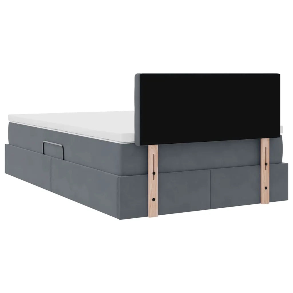 Letto con Contenitore Grigio scuro 120 x 200 cm Velluto