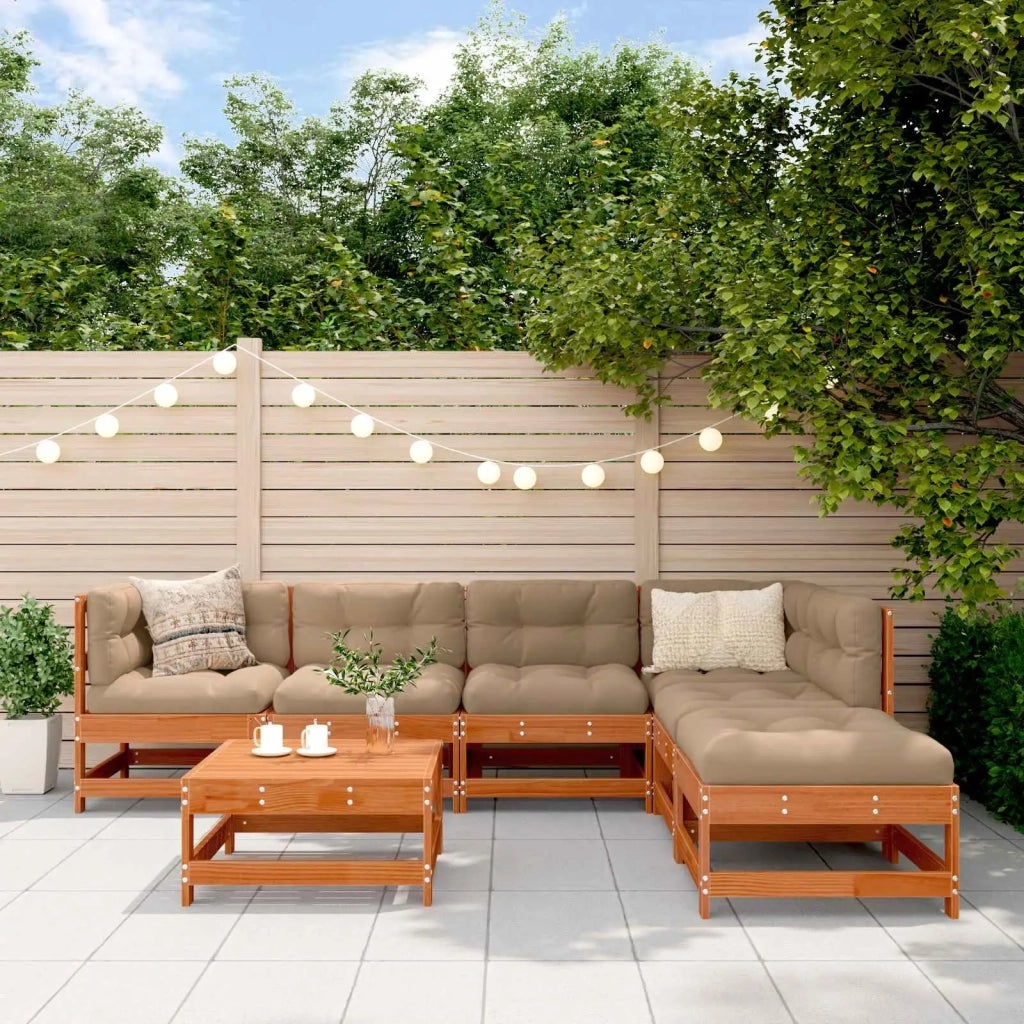 Set Lounge da Giardino 7 pcs Marrone Cerato 3418116