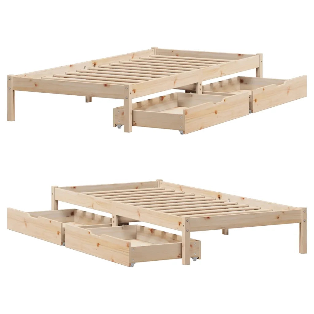 Giroletto senza Materasso 100x200 cm in Legno Massello di Pino 3301432