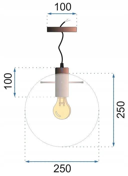 Lampada Da Soffitto Pensile Di Vetro Lassi Rose Gold 25 Cm