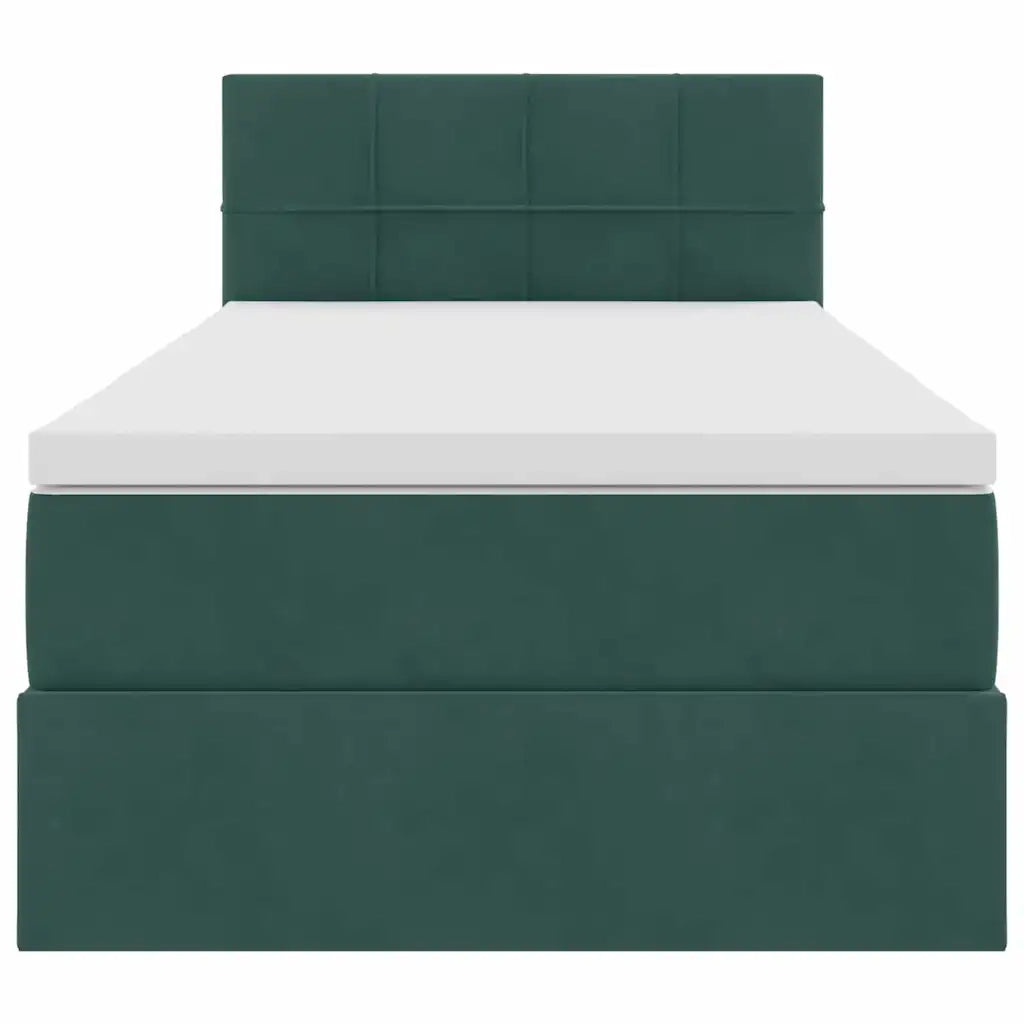 Letto con Contenitore Verde Scuro 90 x 200 cm Velluto