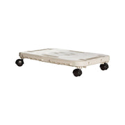 Pedana con ruote in Tbilisi, 100% Made in Italy, cm 48x29h8, colore Beige