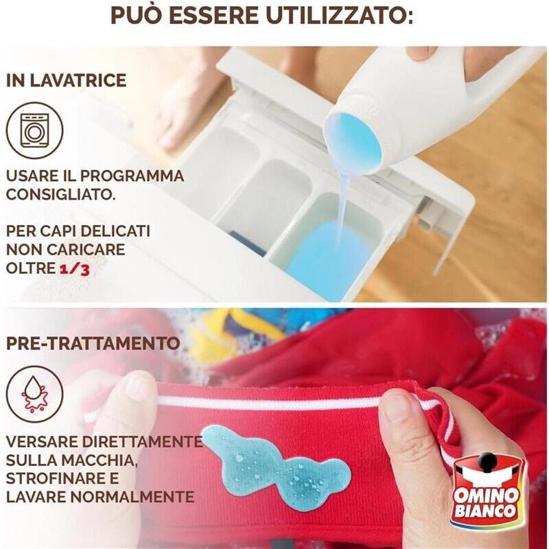 OMINO BIANCO DETERSIVO LAVATRICE 60 LAVAGGI FRESCO PROFUMO MARSIGLIA 2400 ML