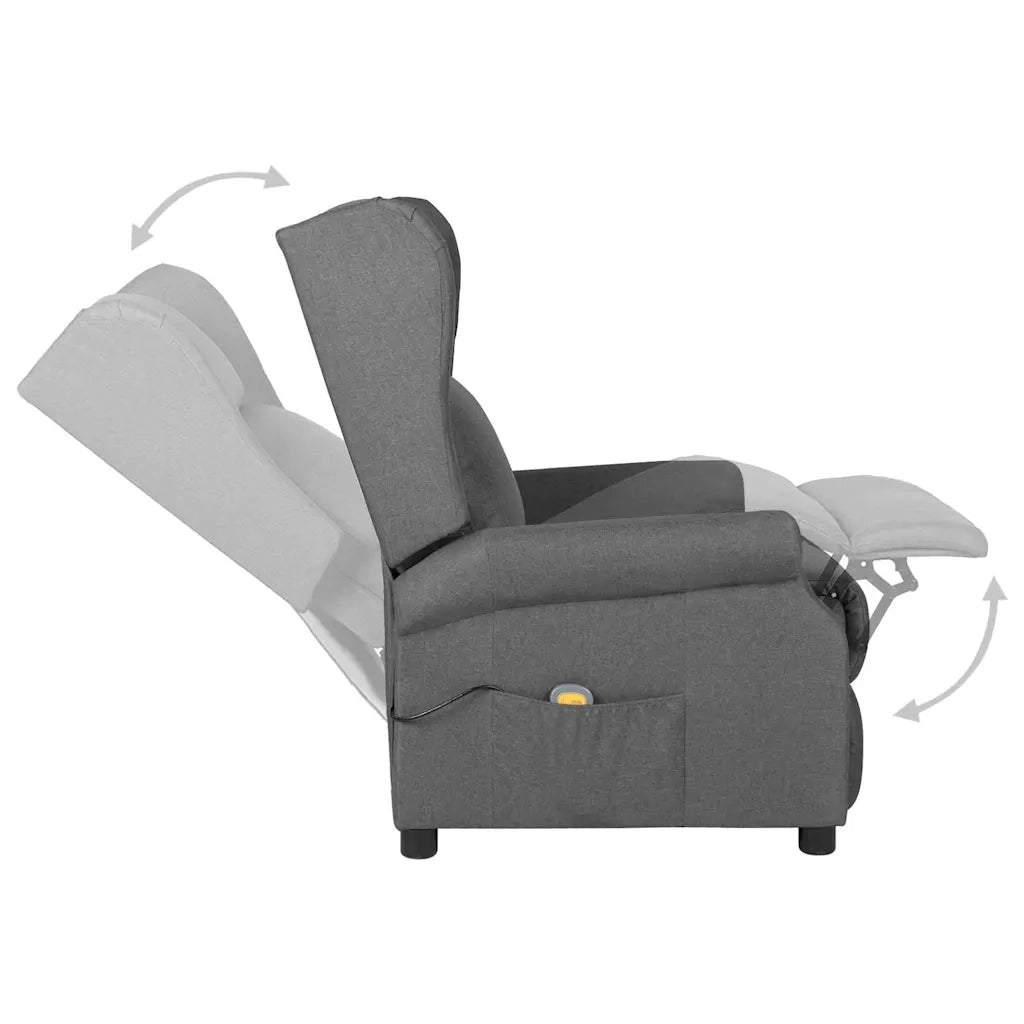 Divano Sedia-Poltrona Massaggiante in Tessuto Grigio Chiaro 565278