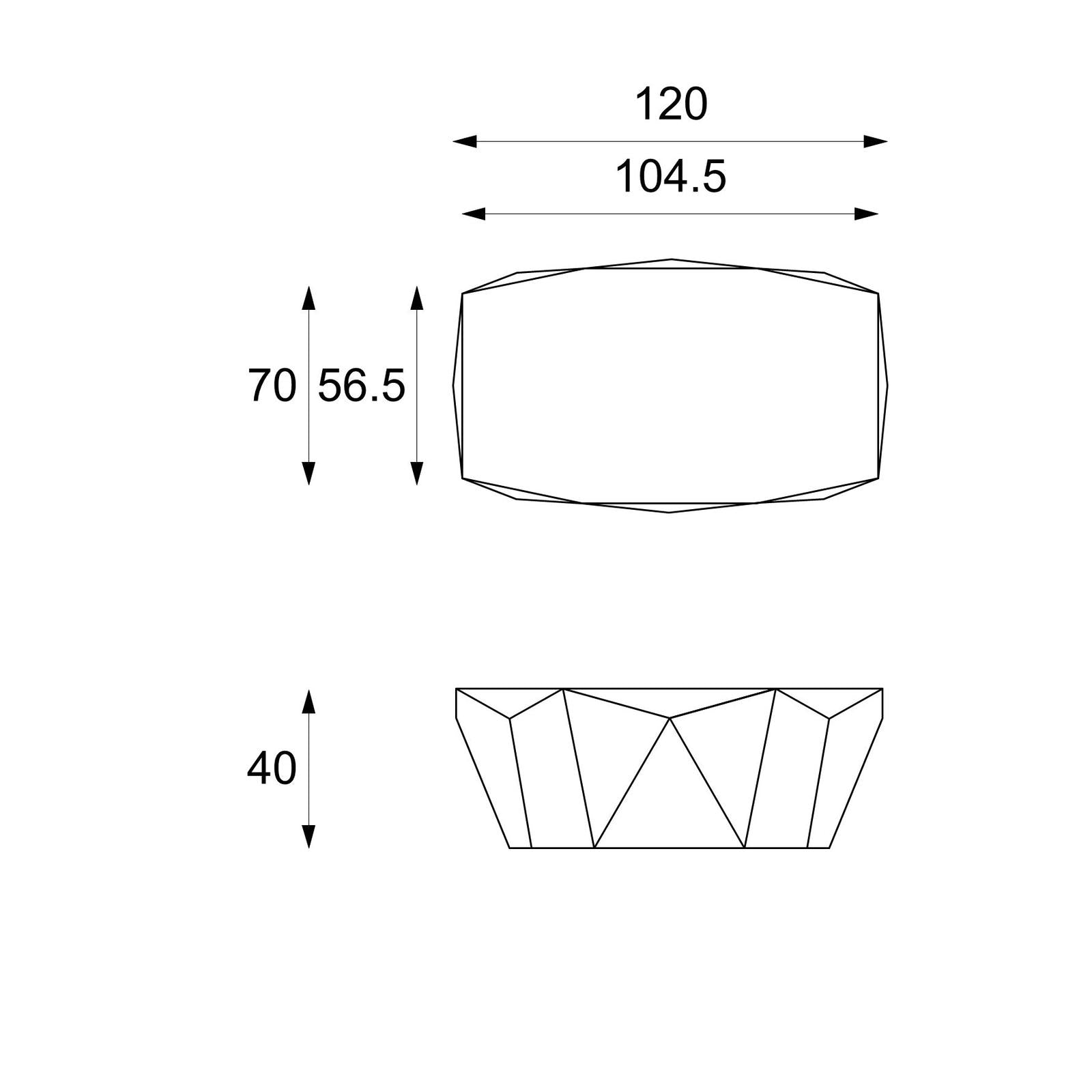 Tavolino da Soggiorno 120x70x40 cm in Pietra Fossile Diamond medium Grigio